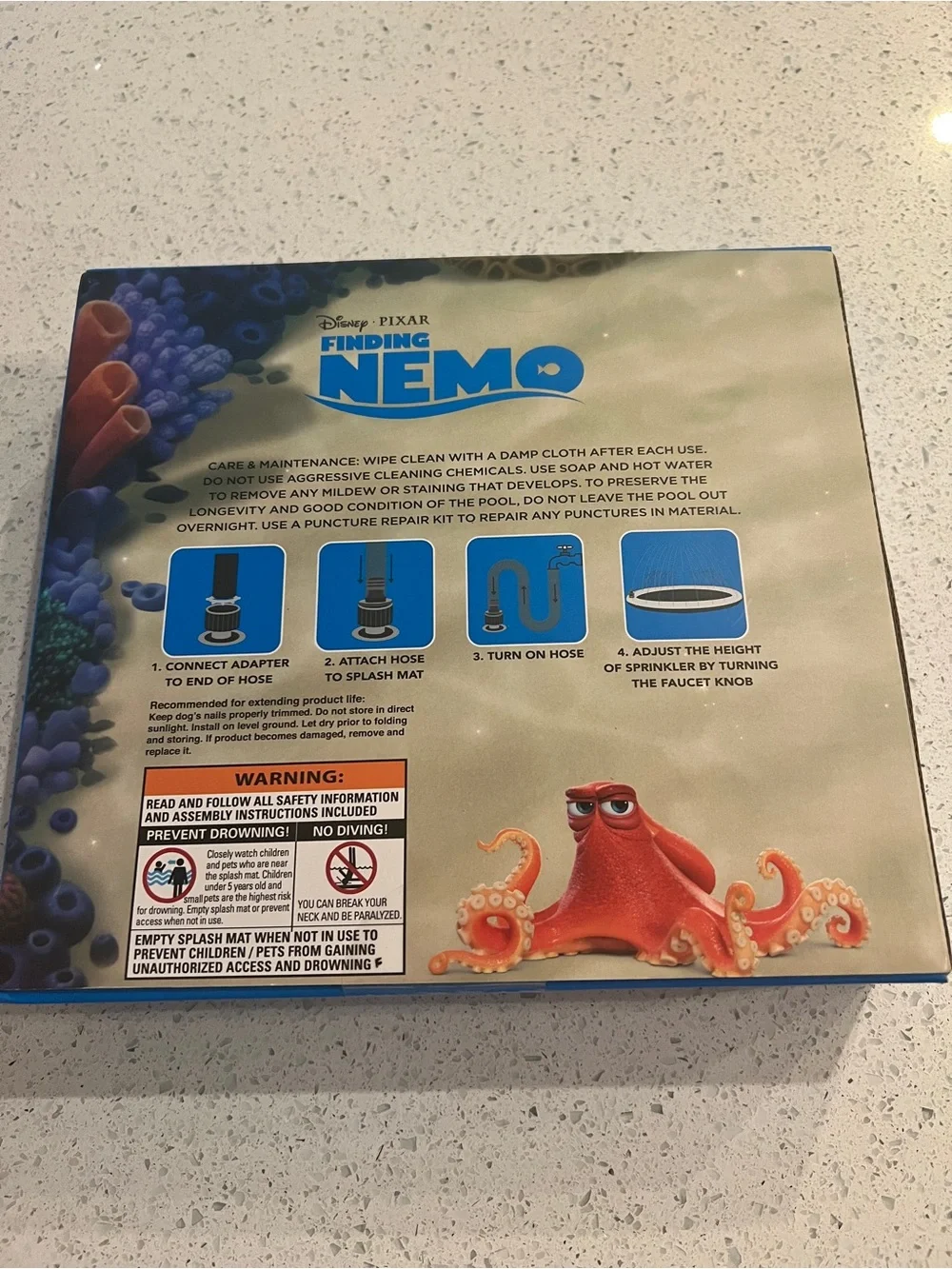 Disney Finding Nemo Blue & Orange Pet Sprinkler Splash Mat